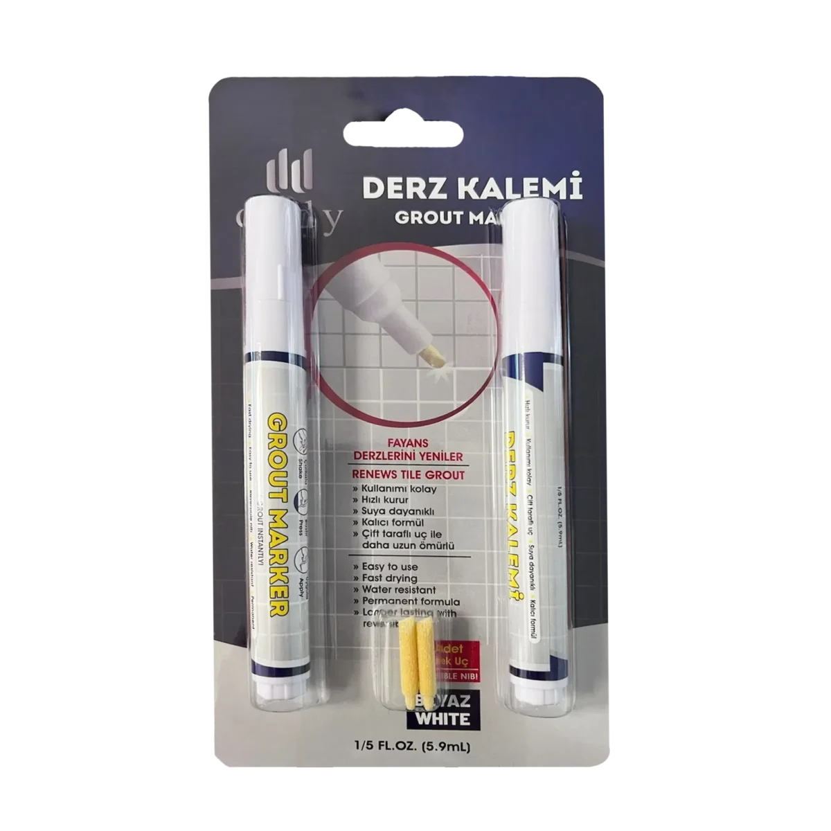 DERZ KALEMİ BEYAZ 2 Lİ