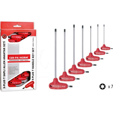 CERPA NORM T SAPLI TORX ALLEN ANAHTAR SETİ 7 PARÇA