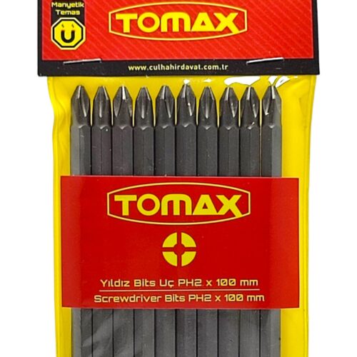 Yıldız Vidalama Uc Yıldız Vidalama Ucları Hırdavat Vidalama Ucları Bits Uç Ph2x100mm ( 10lu Paket )