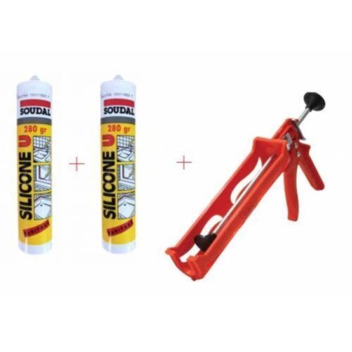 2 Adet Şeffaf Silikon ve Tabanca