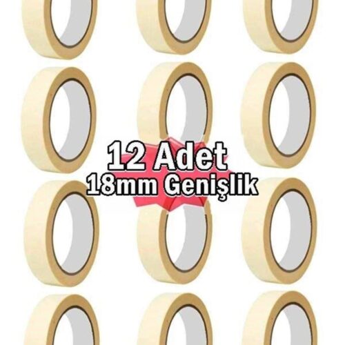 KAĞIT MASKELEME BANTI 18 MMx20 MT 12 Adet