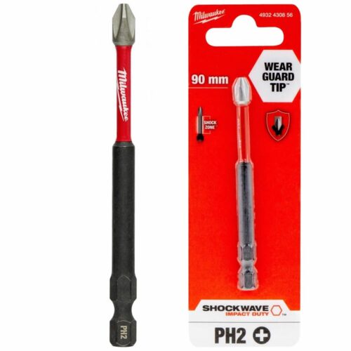 MILWAUKEE BİTS UÇ PH2 90MM 1Lİ PKT SHOCKWAVE T4932430856