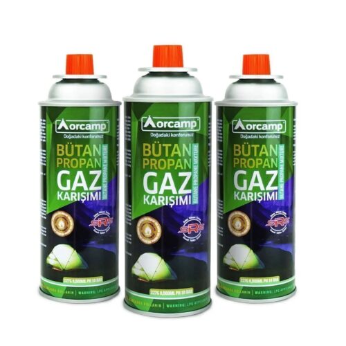 ORCAMP Bütan Propan Gaz Kartuşu 227gr Kts227-3'lü Gaz Seti